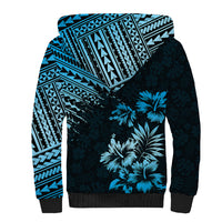 Hawaii Summer Sherpa Hoodie Mix Polynesian Black-Blue LT6 - Polynesian Pride