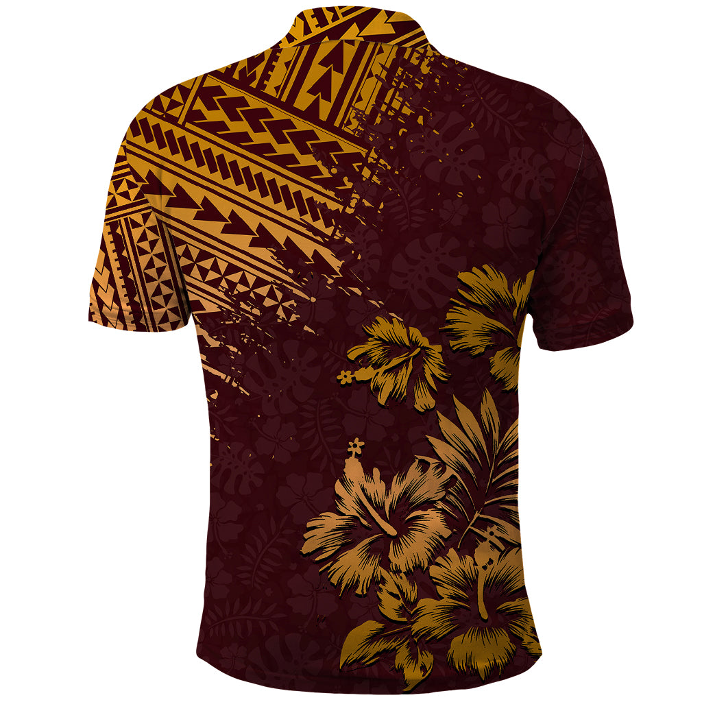 Hawaii Summer Polo Shirt Mix Polynesian Brown LT6 - Polynesian Pride
