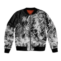 Polynesian Sea Turtle Bomber Jacket Tribal Black LT6 Unisex Black - Polynesian Pride