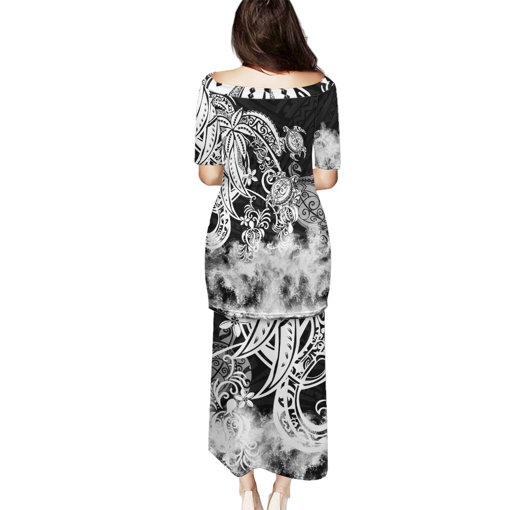 Polynesian Sea Turtle Puletasi Tribal Black LT6 - Polynesian Pride