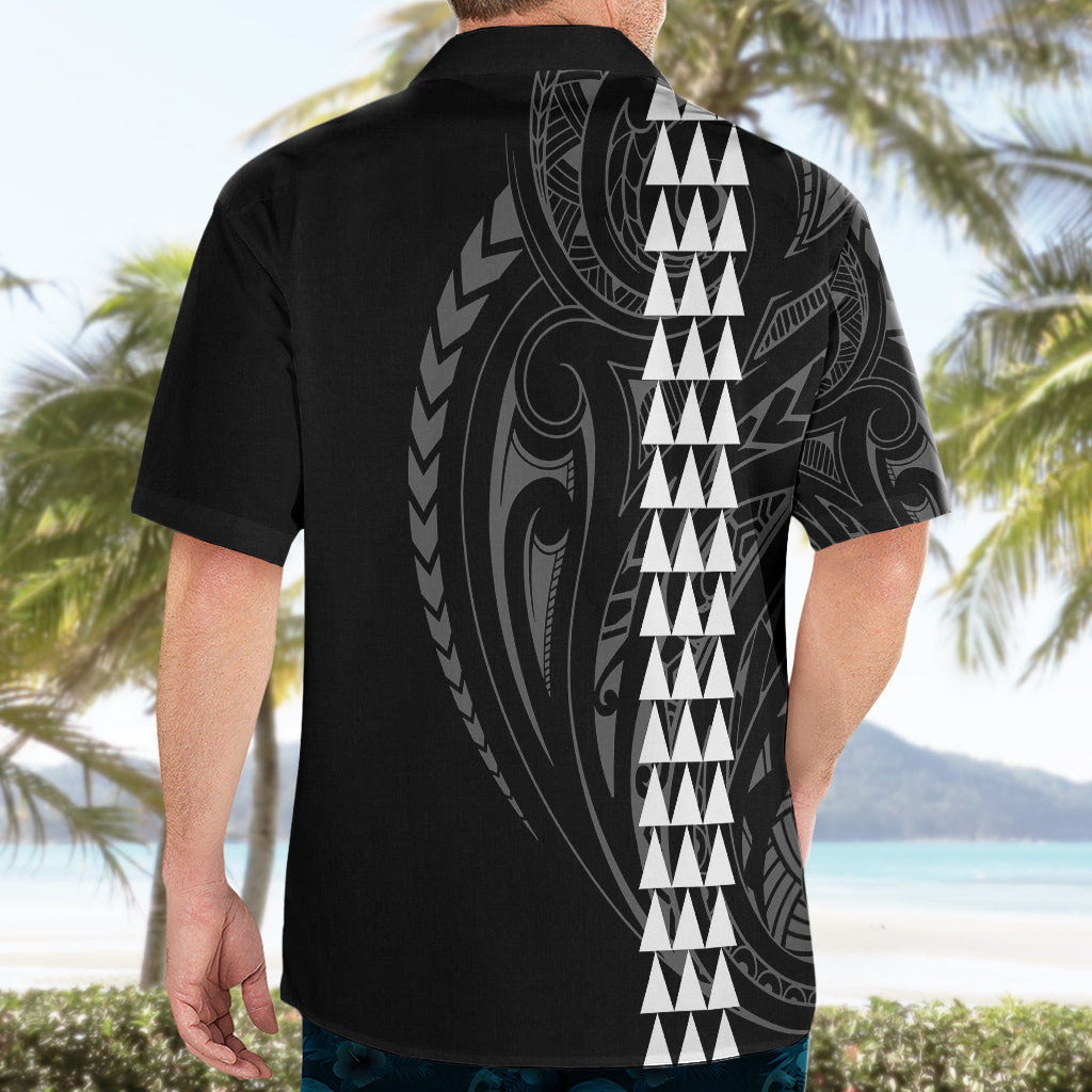 Polynesian Hawaiian Shirt Hawaiian Warrior and Aloha Girl With Hammerhead Shark Tattoos White LT6 - Polynesian Pride