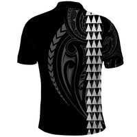 Polynesian Polo Shirt Hawaiian Warrior and Aloha Girl With Hammerhead Shark Tattoos White LT6 - Polynesian Pride