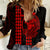 Polynesian Women Casual Shirt Hawaiian Warrior and Aloha Girl With Hammerhead Shark Tattoos Red LT6 Female Red - Polynesian Pride
