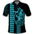 Polynesian Polo Shirt Hawaiian Warrior and Aloha Girl With Hammerhead Shark Tattoos Light Blue LT6 Blue - Polynesian Pride