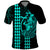 Polynesian Polo Shirt Hawaiian Warrior and Aloha Girl With Hammerhead Shark Tattoos Turquoise LT6 Green - Polynesian Pride