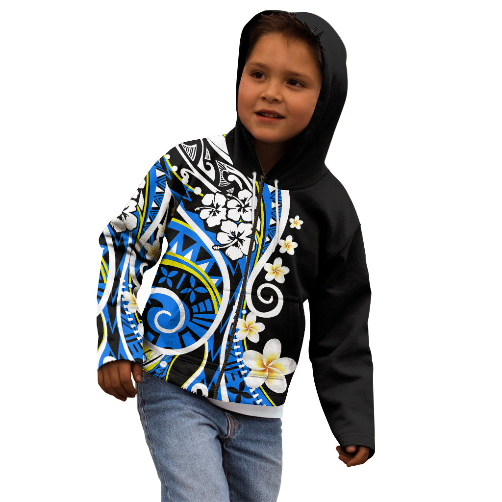 Plumeria Polynesian Kid Hoodie Trending Blue LT6 - Polynesian Pride