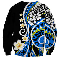 Plumeria Polynesian Sweatshirt Trending Blue LT6 - Polynesian Pride