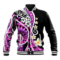 Plumeria Polynesian Baseball Jacket Trending Pink LT6 Unisex Pink - Polynesian Pride