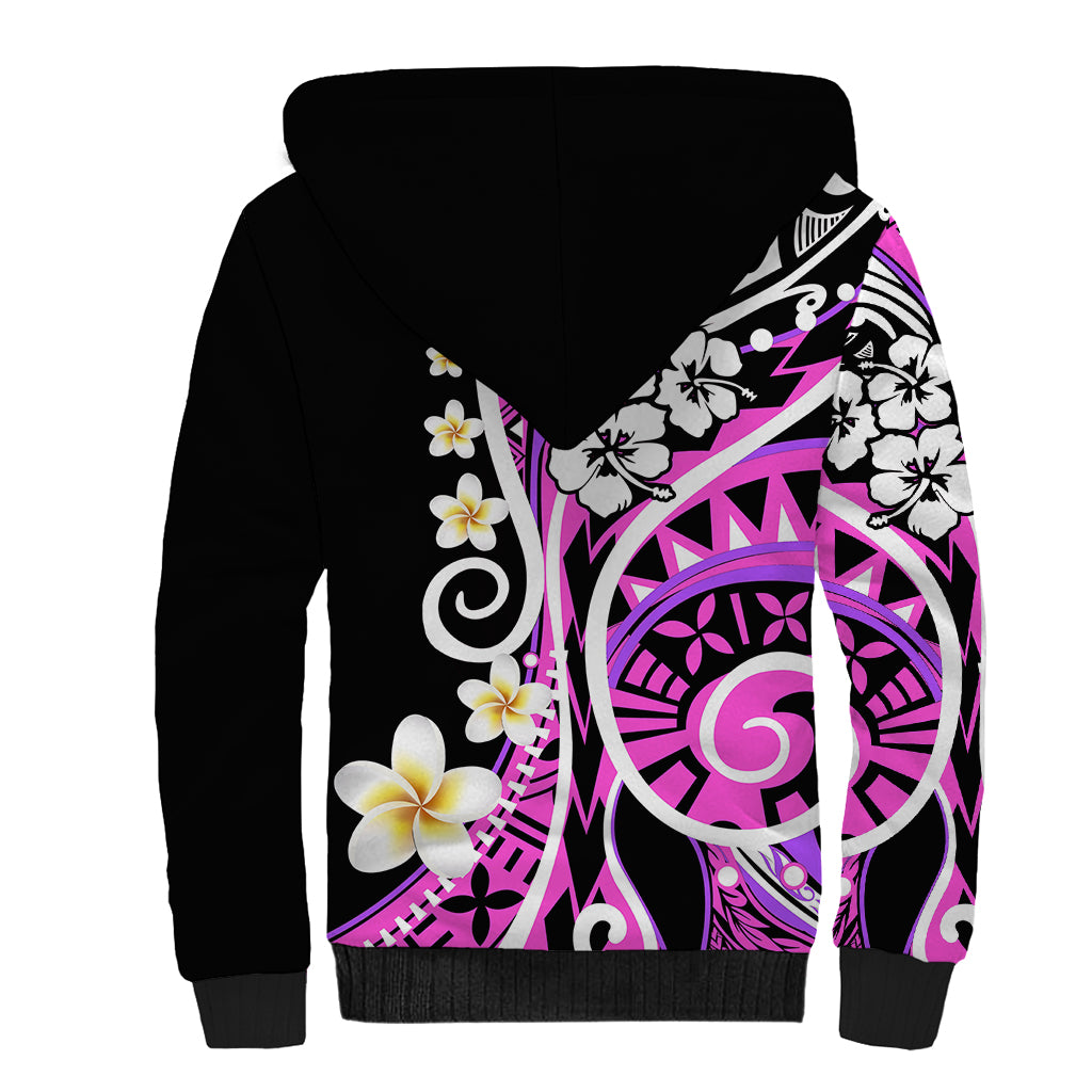 Plumeria Polynesian Sherpa Hoodie Trending Pink LT6 - Polynesian Pride
