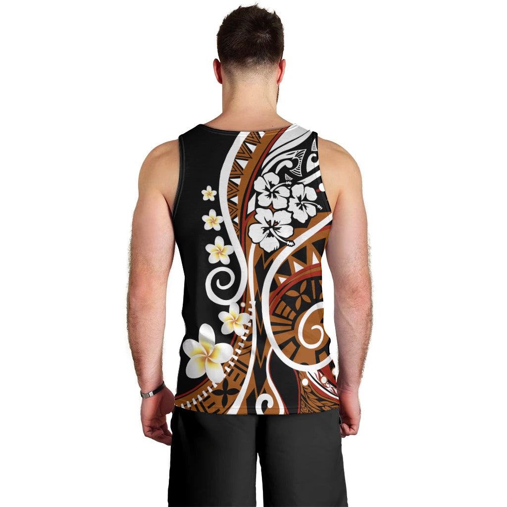 Plumeria Polynesian Men Tank Top Trending Brown LT6 - Polynesian Pride