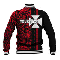 Custom Wallis and Futuna Baseball Jacket Polynesian Tribal Red LT6 - Polynesian Pride