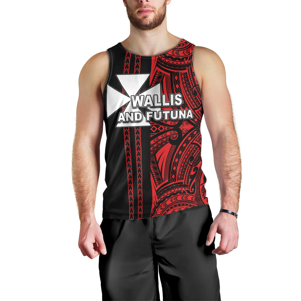 Custom Wallis and Futuna Men Tank Top Polynesian Tribal Red LT6 - Polynesian Pride