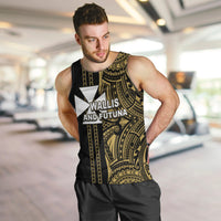 Custom Wallis and Futuna Men Tank Top Polynesian Tribal Gold LT6 - Polynesian Pride