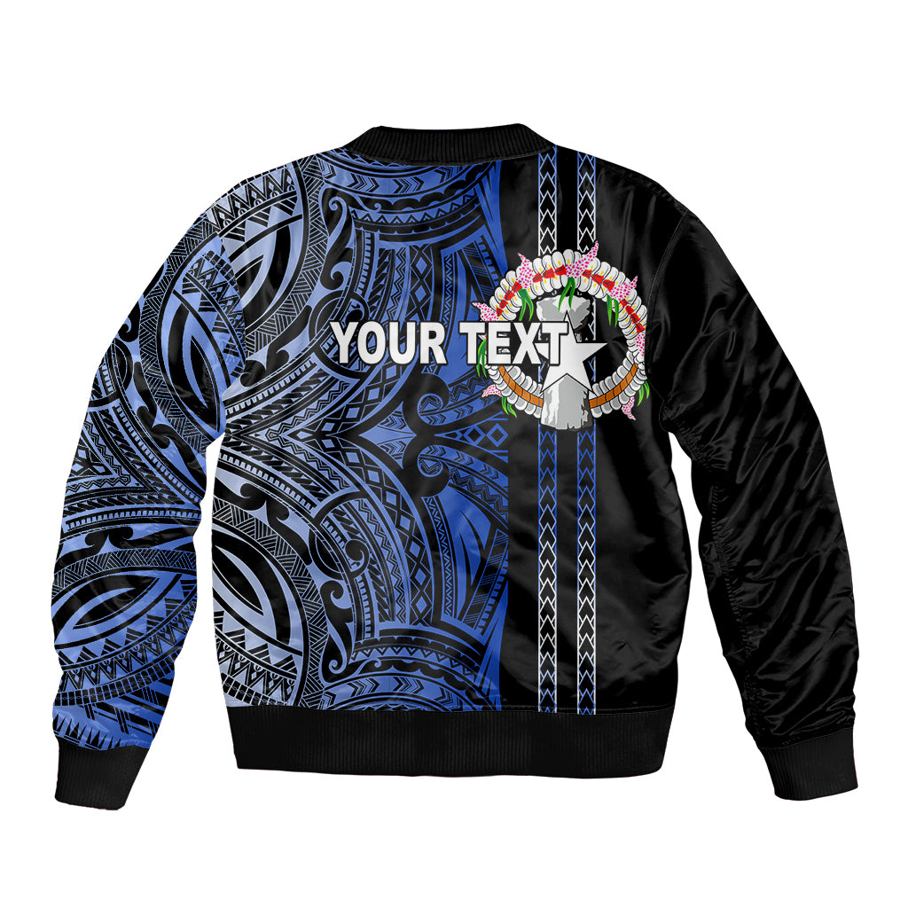 Custom Northern Mariana Islands Bomber Jacket Polynesian Tribal LT6 - Polynesian Pride