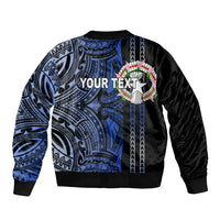 Custom Northern Mariana Islands Sleeve Zip Bomber Jacket Polynesian Tribal LT6 - Polynesian Pride