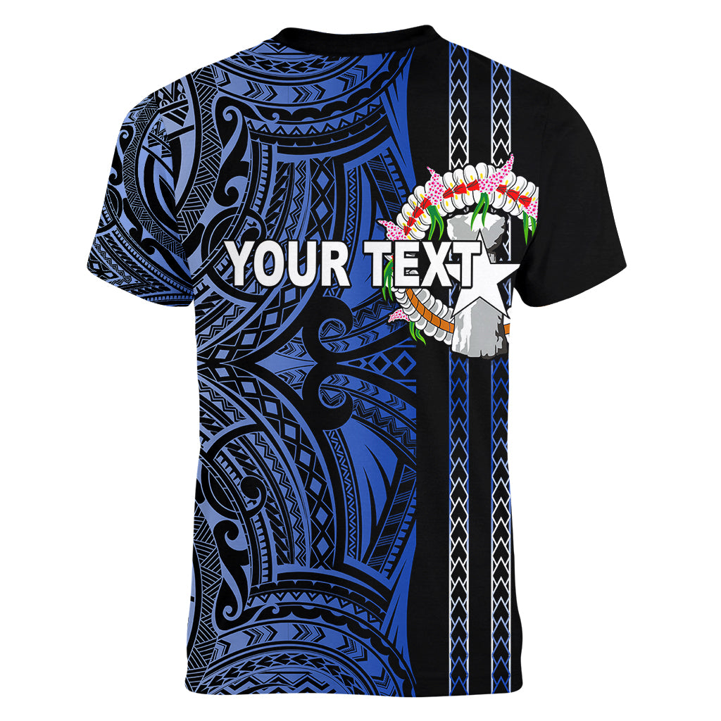 Custom Northern Mariana Islands Women V Neck T Shirt Polynesian Tribal LT6 - Polynesian Pride