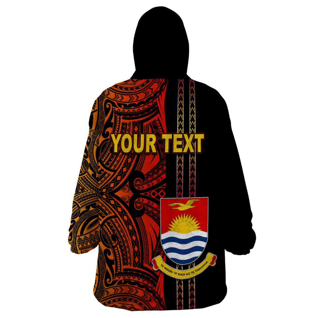 Custom Kiribati Wearable Blanket Hoodie Polynesian Tribal LT6 - Polynesian Pride