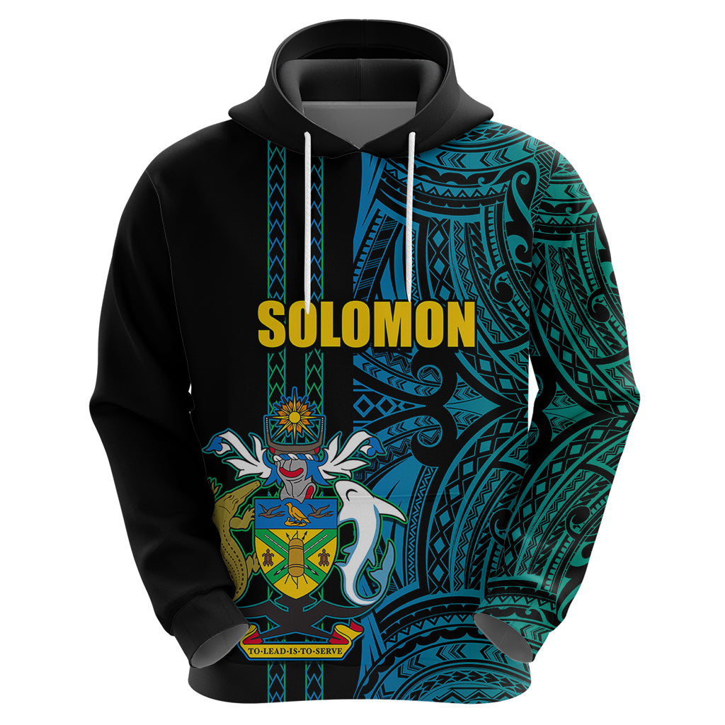 Custom Solomon Islands Hoodie Polynesian Tribal LT6 - Polynesian Pride