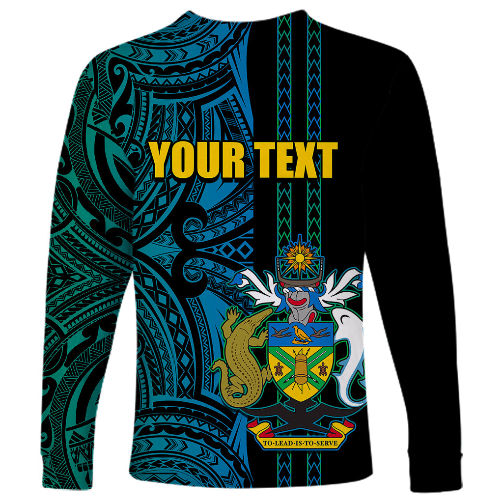 Custom Solomon Islands Long Sleeve Shirt Polynesian Tribal LT6 - Polynesian Pride