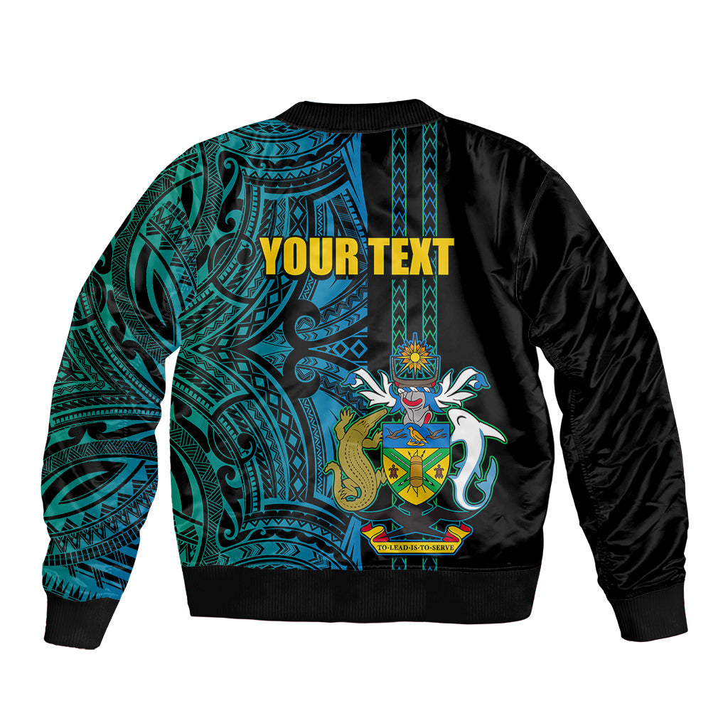 Custom Solomon Islands Sleeve Zip Bomber Jacket Polynesian Tribal LT6 - Polynesian Pride