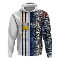 Custom Philippines Hoodie Polynesian Tribal White LT6 Zip Hoodie White - Polynesian Pride