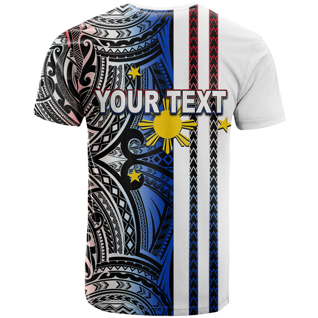 Custom Philippines T Shirt Polynesian Tribal White LT6 - Polynesian Pride