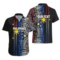 Custom Philippines Hawaiian Shirt Polynesian Tribal Black LT6 - Polynesian Pride