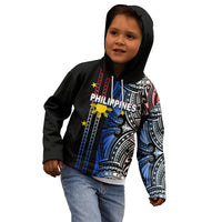 Custom Philippines Kid Hoodie Polynesian Tribal Black LT6 - Polynesian Pride