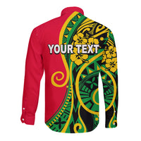 (Custom Personalised) Vanuatu Long Sleeve Button Shirt Polynesian Patterns LT6 - Polynesian Pride
