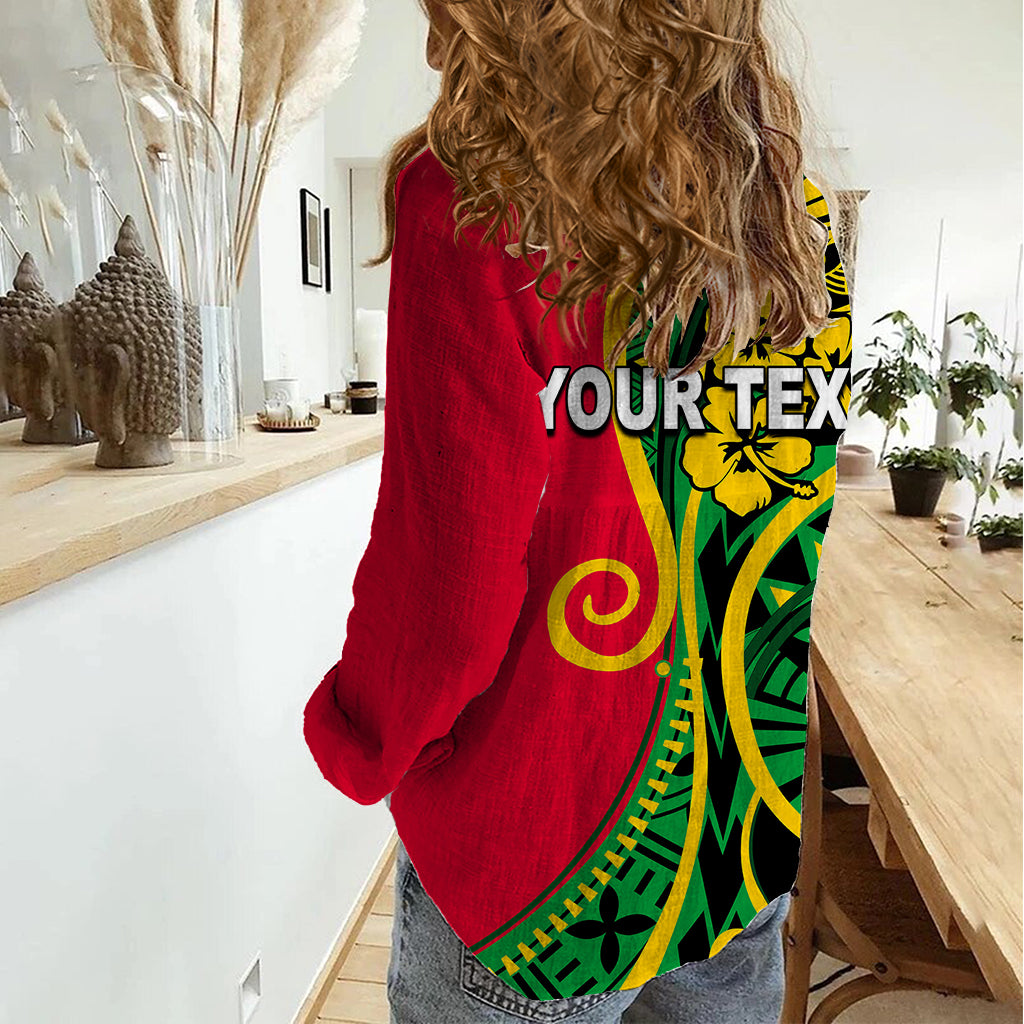 (Custom Personalised) Vanuatu Women Casual Shirt Polynesian Patterns LT6 - Polynesian Pride