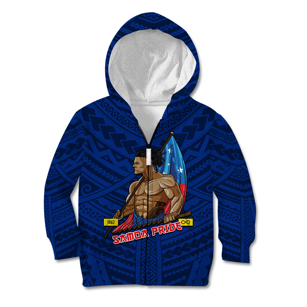 (Custom Personalised) Samoa Pride Kid Hoodie Simple Blue Style LT6 - Polynesian Pride