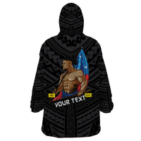 (Custom Personalised) Samoa Pride Wearable Blanket Hoodie Simple Black Style LT6 - Polynesian Pride