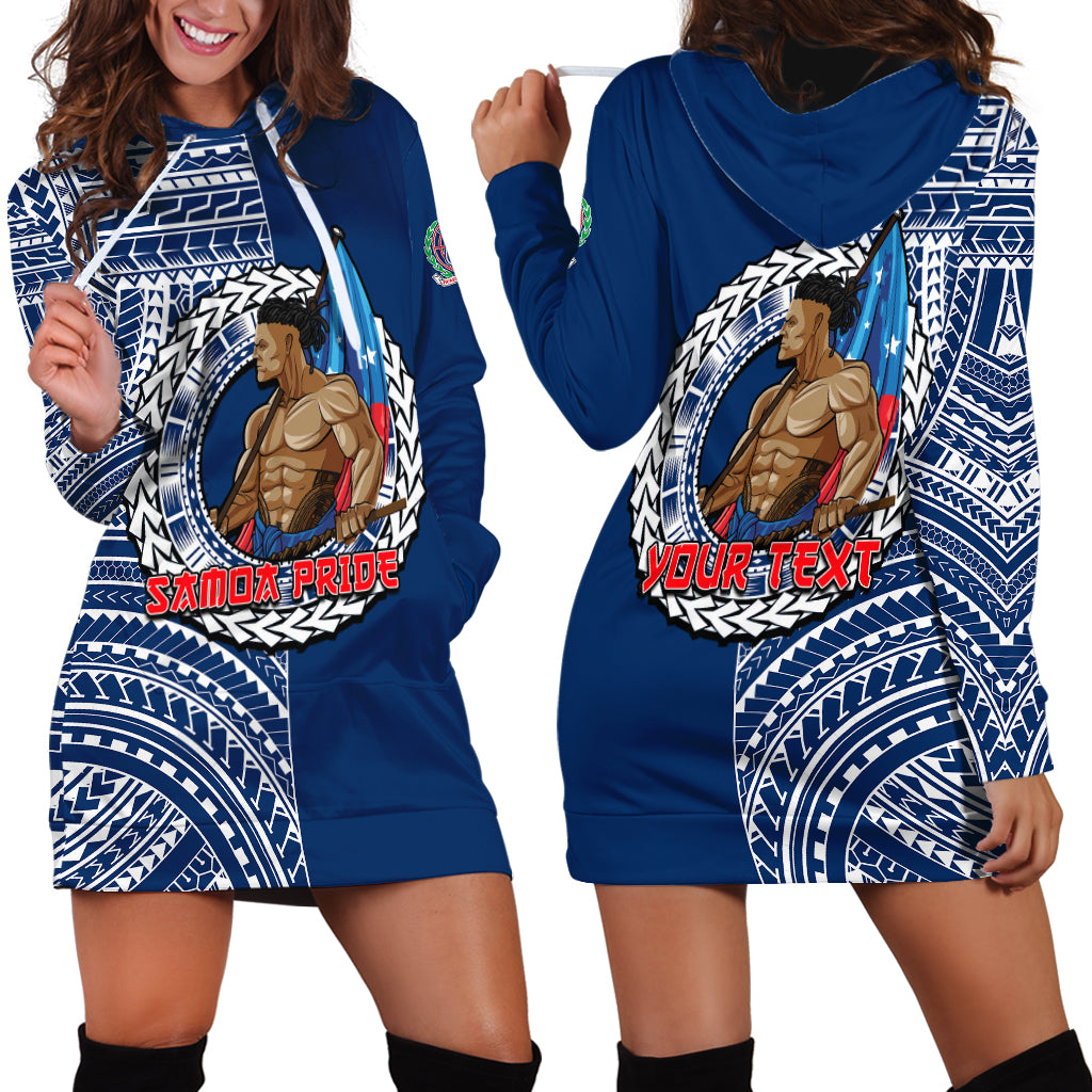 (Custom Personalised) Samoa Pride Hoodie Dress Polynesian Patterns Blue LT6 - Polynesian Pride