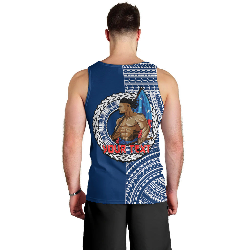 (Custom Personalised) Samoa Pride Men Tank Top Polynesian Patterns Blue LT6 - Polynesian Pride