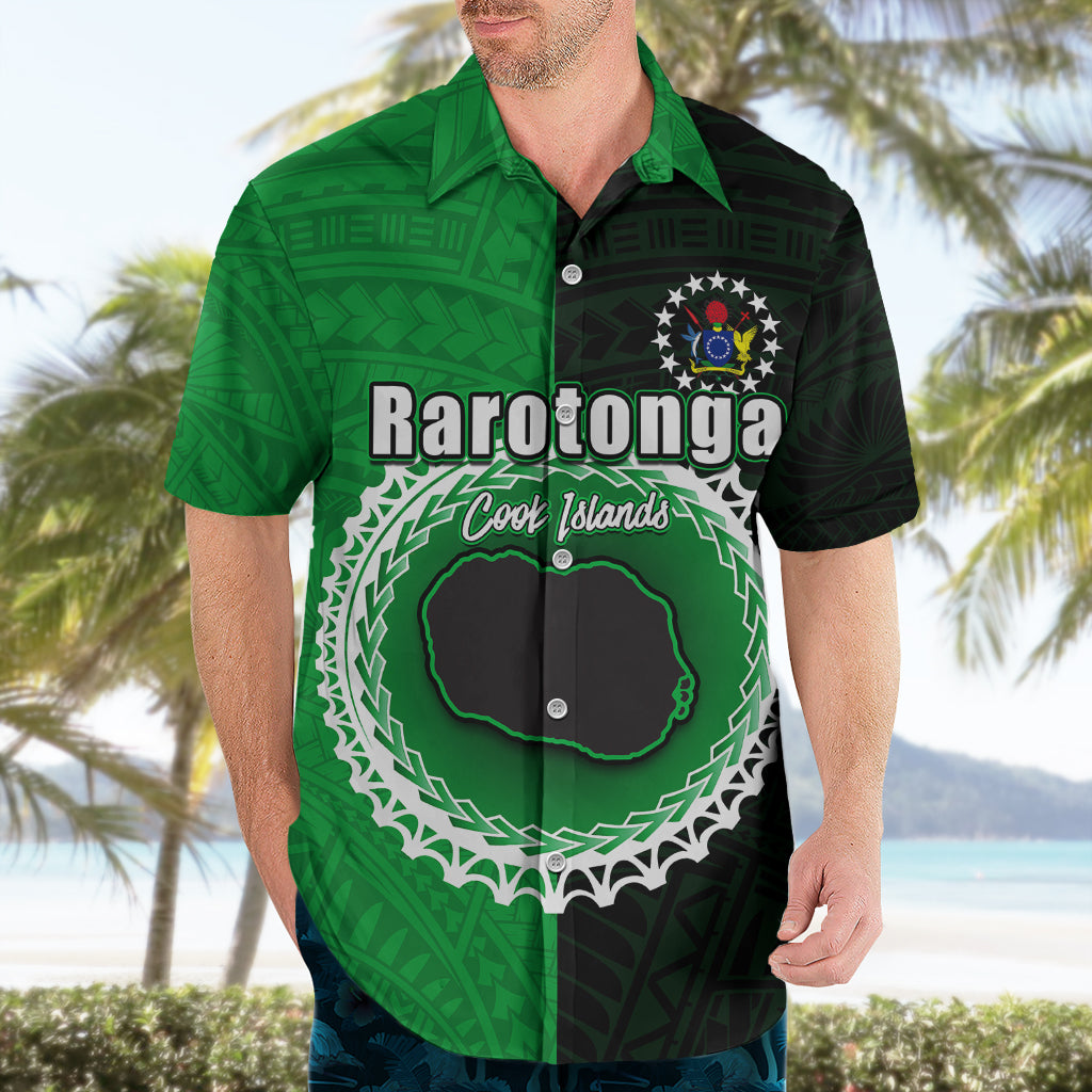 Custom Rarotonga Of Cook Islands Hawaiian Shirt Mix Half Black LT6 - Polynesian Pride