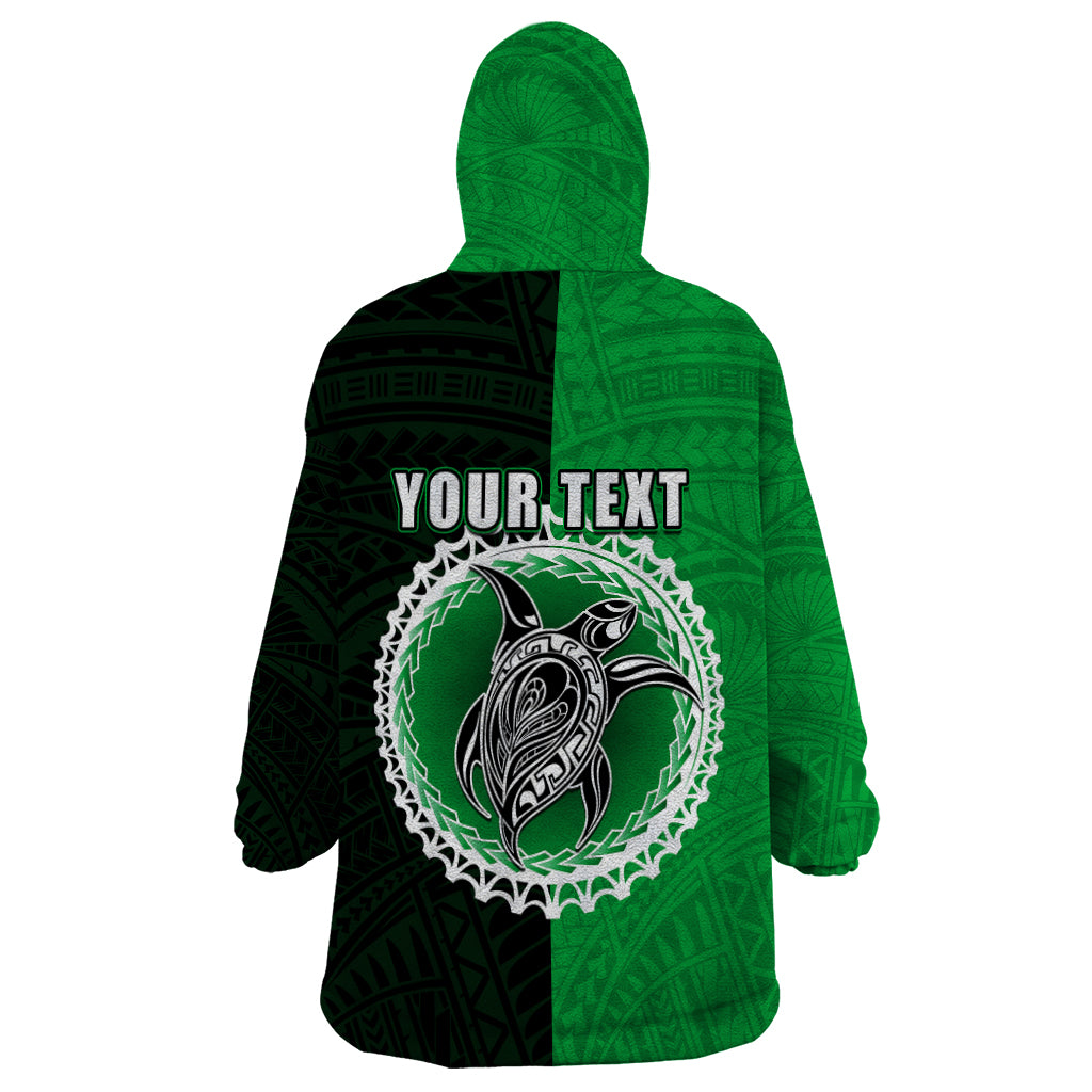 Custom Rarotonga Of Cook Islands Wearable Blanket Hoodie Mix Half Black LT6 - Polynesian Pride