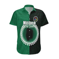 Custom Mitiaro Of Cook Islands Hawaiian Shirt Mix Half Black LT6 Green - Polynesian Pride