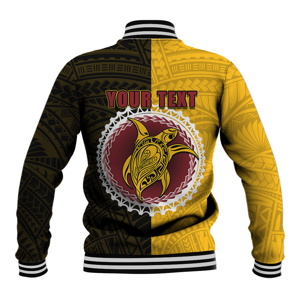 Custom Manihiki Of Cook Islands Baseball Jacket Mix Half Black LT6 - Polynesian Pride