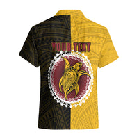 Custom Manihiki Of Cook Islands Hawaiian Shirt Mix Half Black LT6 - Polynesian Pride