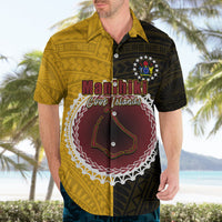 Custom Manihiki Of Cook Islands Hawaiian Shirt Mix Half Black LT6 - Polynesian Pride