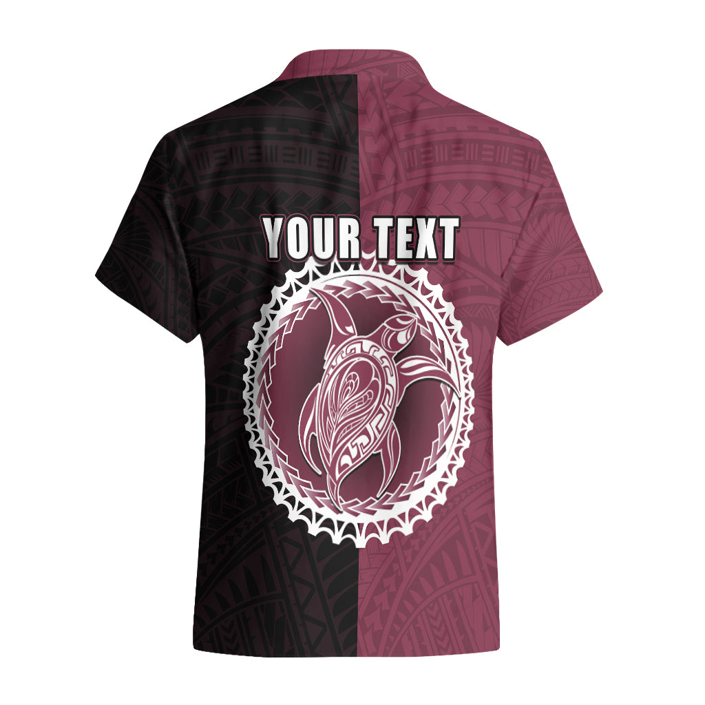 Custom Mangaia Of Cook Islands Hawaiian Shirt Mix Half Black LT6 - Polynesian Pride