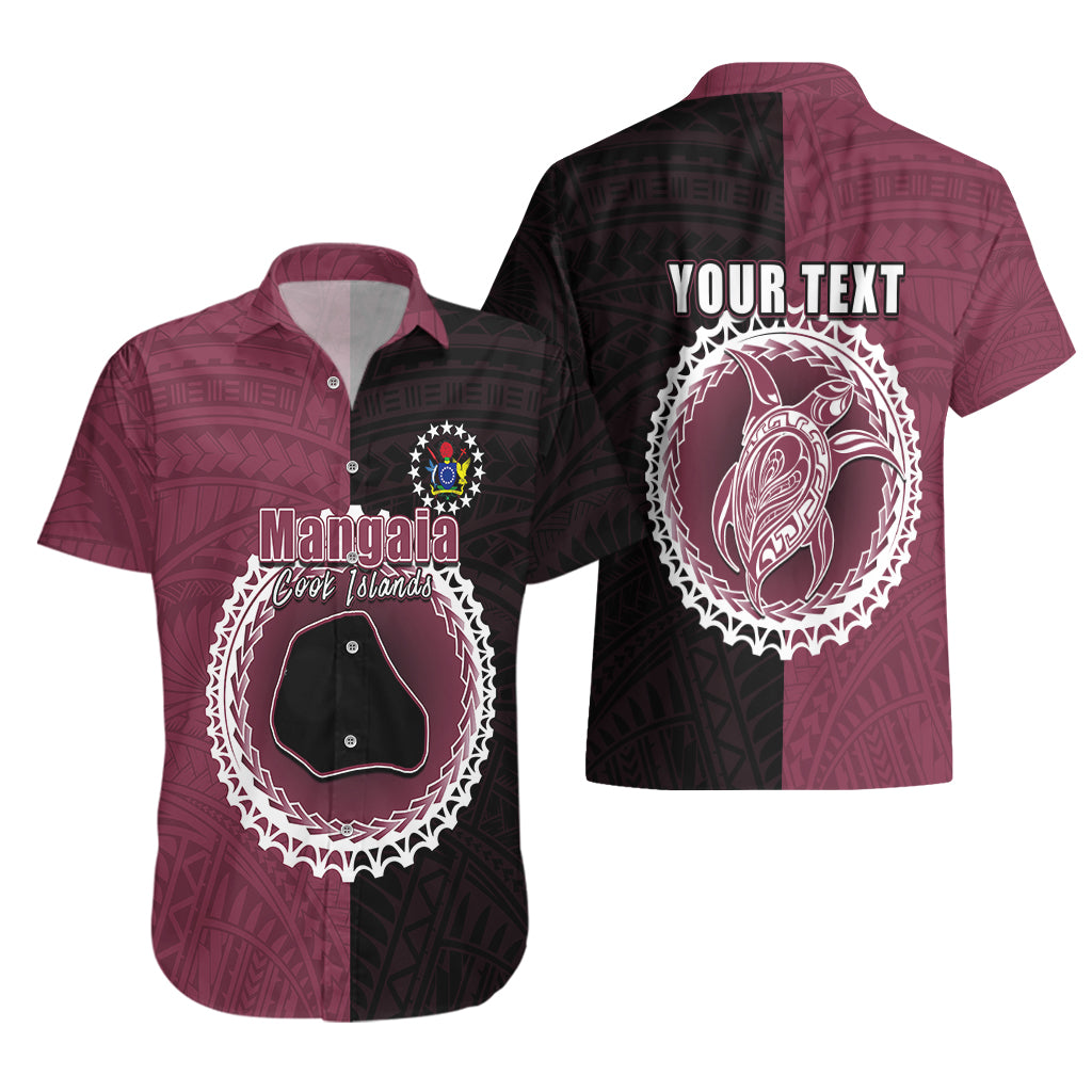 Custom Mangaia Of Cook Islands Hawaiian Shirt Mix Half Black LT6 - Polynesian Pride