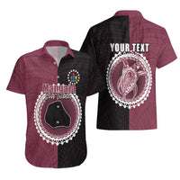 Custom Mangaia Of Cook Islands Hawaiian Shirt Mix Half Black LT6 - Polynesian Pride