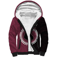 Custom Mangaia Of Cook Islands Sherpa Hoodie Mix Half Black LT6 Unisex Maroon - Polynesian Pride