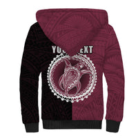 Custom Mangaia Of Cook Islands Sherpa Hoodie Mix Half Black LT6 - Polynesian Pride