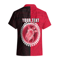 Custom Atiu Of Cook Islands Hawaiian Shirt Mix Half Black LT6 - Polynesian Pride