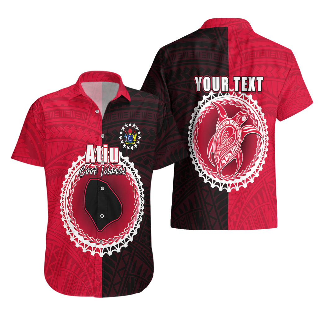Custom Atiu Of Cook Islands Hawaiian Shirt Mix Half Black LT6 - Polynesian Pride