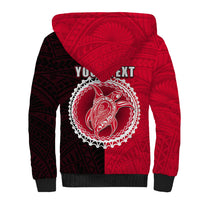 Custom Atiu Of Cook Islands Sherpa Hoodie Mix Half Black LT6 - Polynesian Pride