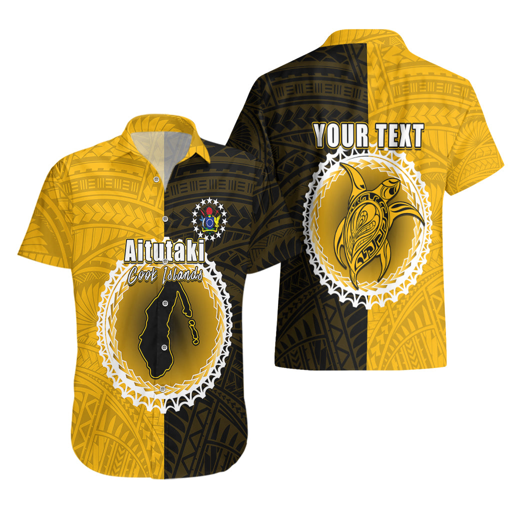 Custom Atutaki Of Cook Islands Hawaiian Shirt Mix Half Black LT6 - Polynesian Pride
