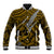 Polynesian Guam Baseball Jacket with Coat Of Arms Claws Style - Gold LT6 Unisex Gold - Polynesian Pride